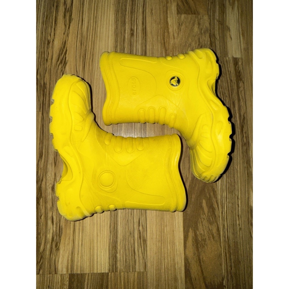 Crocs Size 1Y 1 Boys Kids Youth Yellow‎ Rain  Boots